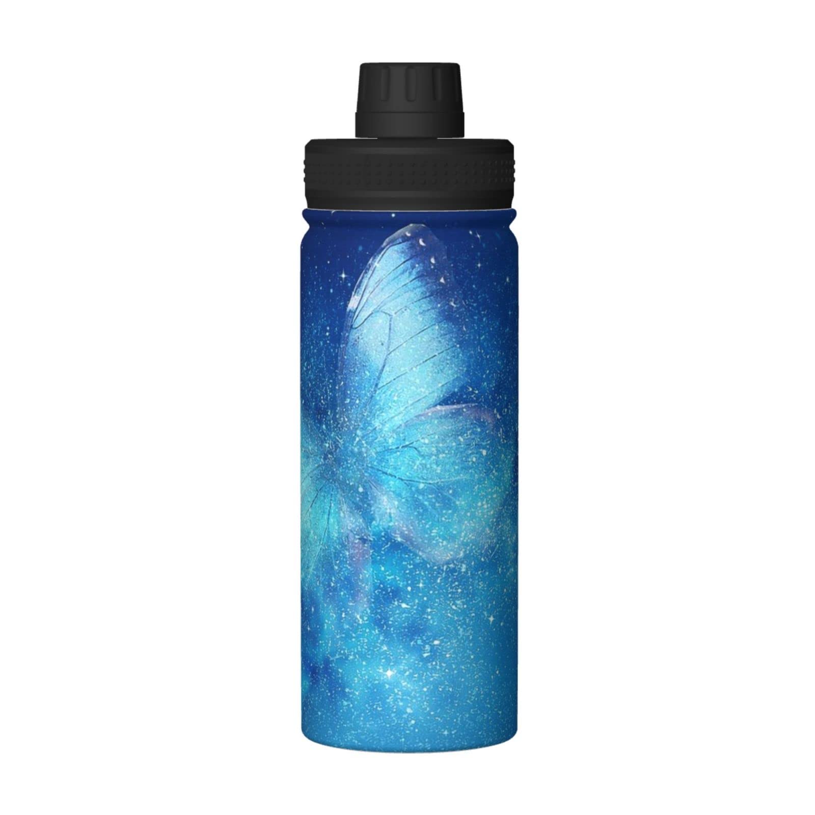 Amazon | 魔法瓶 スポーツ水筒 星空 青い星 銀河 蝶 綺麗な